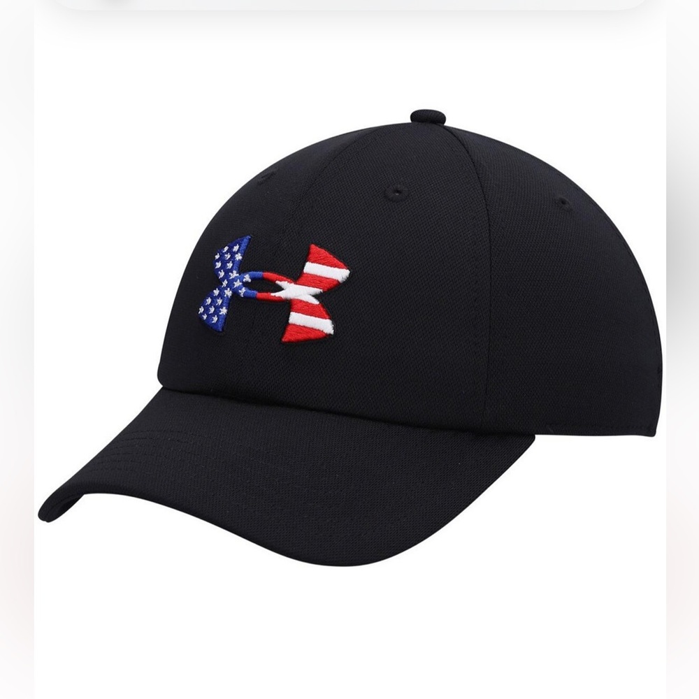 NWT Under Armour Black Cap with Patriotic Logo
